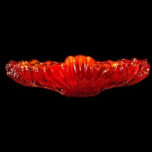 Jeanette Glass Amberina Gondola Bowl